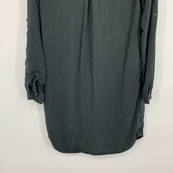 Universal Thread Dress Gray Button Down Long Sleeve Lyocell - Picture 8 of 10